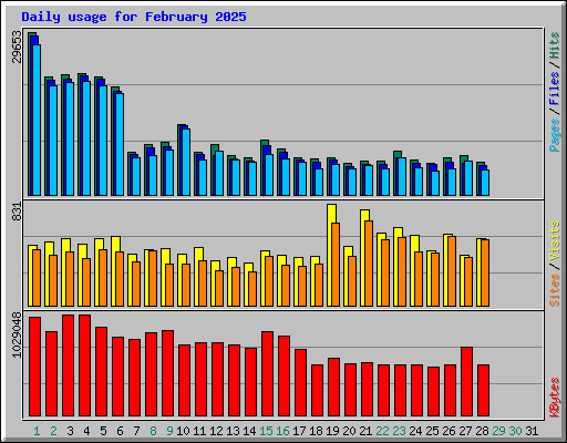 Daily usage for February 2025