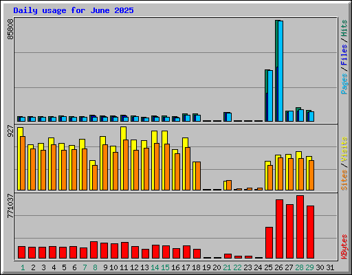 Daily usage for June 2025