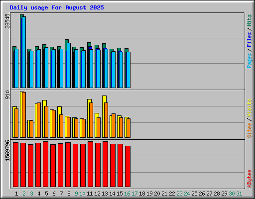 Daily usage for August 2025