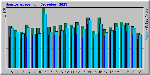 Hourly usage for December 2025